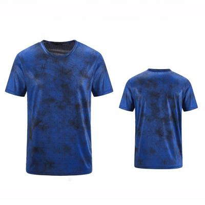 China Fahion Sportswear Anti-Wrinkle and Quick Dry Men's Casual Shirt Moisture Absorption Shirts Tie Dyed Printed Running T-shirt For Men for sale