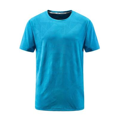 China New Casual Jacquard Quick Dry Mesh Anti-Wrinkle Mesh Anti-Wrinkle Sports Fitness White Loose Fit T-shirt For Men for sale