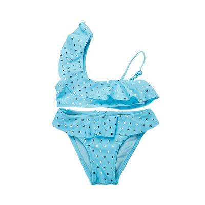 China New Children's Polka Dot Breathable Swimsuit Ruffled Swimwear Cute Bikini For Girls for sale