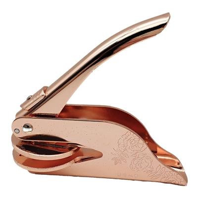 China Embossing Type Teachers Rose Gold Stamp Post Office Dry Embossing Pouch Seal for sale