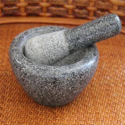 China Viable Black Granite Mortar and Pestle Stone Mortar and Pestle for sale