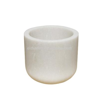 China home decoration natural marble candle holder and candle stone jar for sale