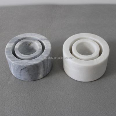 China Home Decoration Marble Candle Holder Stone Candle Jars White Marble Candle Holder for sale