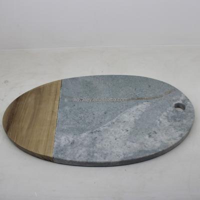 China Sustainable marble and wooden cutting board / stone and wooden pastry boards for sale