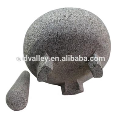 China Viable wholesale granite mortar and pestle molcajete/cooking tool for herb and spice tool for sale