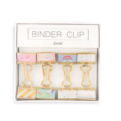 China Epoxy Unicorn rainbow Assorted binder clips 8pcs ST5000582 for sale