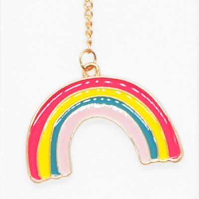 China Zinc Alloy Chain Bookmark With Rainbow Charm for sale