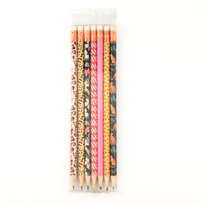 China Hot Selling 7pcs Wooden Pencils with Leopard Print Style for sale