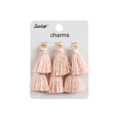 China Cute Pink Tassel Charms For Jewelry Necklace Earrings Making Men Women DIY for sale