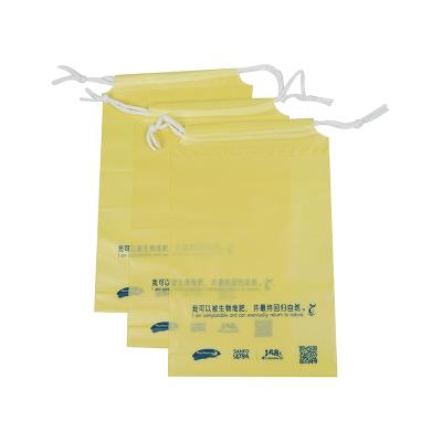 China BIODEGRADABLE Non Biodegradable Plastic Bag Drawstring Bag Custom Compostable Packaging Bags With String (AD14) for sale