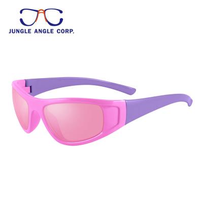 China Lightweight Stylish UV400 Logo Printing Kids Sunglasses For Boys And Girls for sale