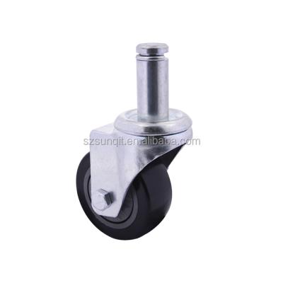 China Good Wear Resistance Smooth Rotation Light Duty 3 Inch Threaded Stem Locking Swivel Furniture Caster Wheels for sale