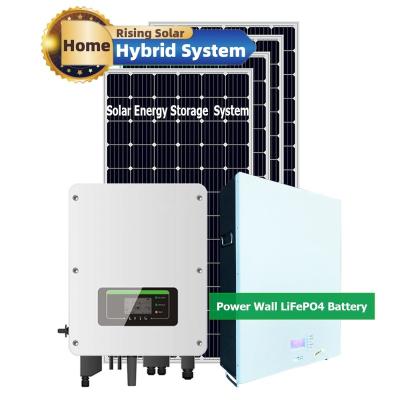 China Solar Hybrid Rising All In One Hybrid Solar System 5kw 8kw 10kw Growatt 5 KW Solar System Kit RS-10K-HY for sale