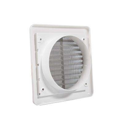 China 100mm Square Plastic Grill White PP Ducting Ventilation Extract Fan with Insect Nets for sale