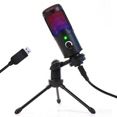 China USB microphone u786 usb streaming professional microphone condenser micfone USB MIC game RGB Podcast desktop record microphone for sale