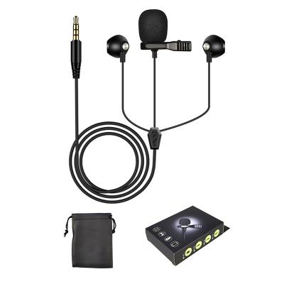 China Lavalier microphone in necklace karaoke micfon lavalier mini lapel microphone microphone condenser vocal podcast MIC with earphone for sale