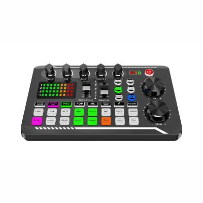 China F998 sound card audio interface multi-channel mixing mixer recording DJ karaoke live studio USB external sound card for sale