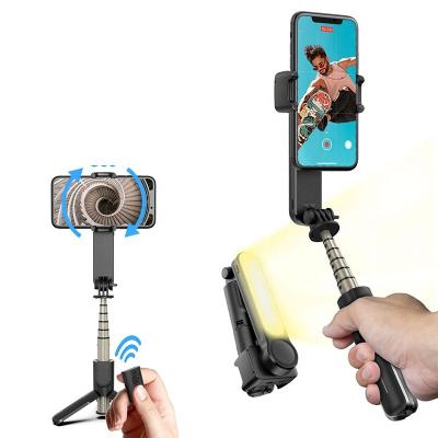 China 2022 New Portable Video Handheld Rotating Gimbal Phone L09 Video Stabilizer With Led Selfie Stick Lightweight Wireless Tripod for sale