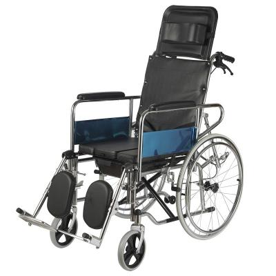 China Recline Wheelchair Back Manual High Recline Commode Folding Back Manual Wheelchair for sale