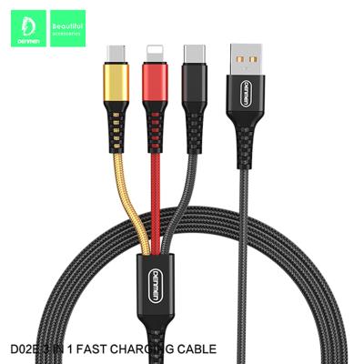 China 2.4A 3 In 1 Charging Cable Nylon Braided Usb Data Line For Micro USB for sale