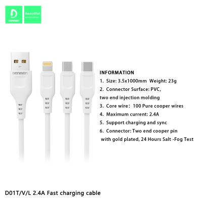 China Custom 1M Fast Charging Cable For Apple Pvc Material Type-C Mobile Phone Charger for sale