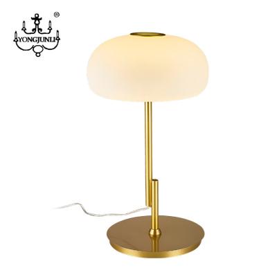 China Contemporary Nordic Round Decorative White Lampshade LED Modern Bedside Table Lamp for sale