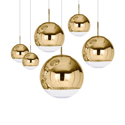 China Modern contemporary creative nordic modern gold silver glass mirror ball e27 pendant light for sale