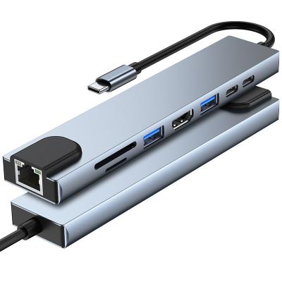 China PD Charging Ethernet 3.0 Usb C Hub In Stock USB C HUB To USB 3.0 HD MI Multi Adapter Dock For MacBook Type USB-C Accessories Charging Hub C 3.1 Splitter PD Pro for sale