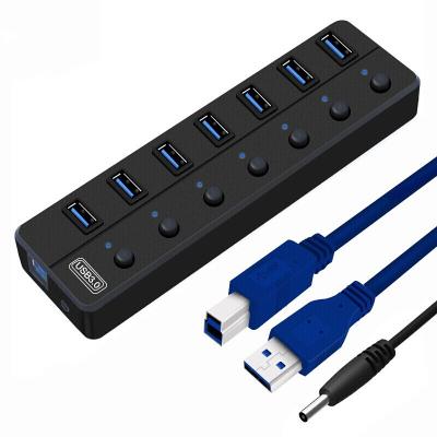 China Usb3.0 multi port desktop usb3.0 port hub Aoyue multi port hub 3.0 network otg usb hub 7 port battery powered Hub 3.0 7 for sale