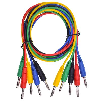 China Lab 4mm Banana Male Plug To Banana Male Plug Cable Test Wire Cable Set 15A 1M for sale