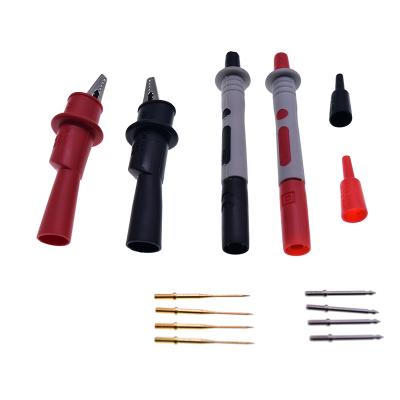 China Replaceable Gold Multimeter Copper Universal Probe Needle Test Lead Set Connect To Banana Plug Test Probe for sale