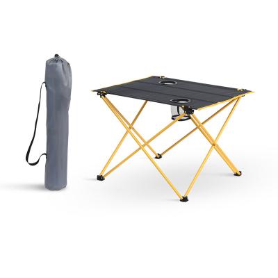 China Outdoor Camping High Quality Lightweight Portable Aluminum Wooden Table Small Folding Table for sale