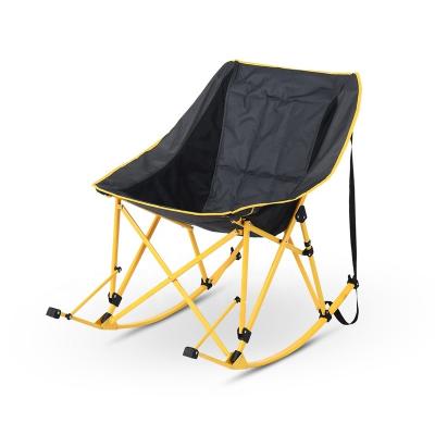 China Contemporary New Design Luxury Comfortable Swing Beach Chair Padded Camping Folding Rocking Chair With Armrest for sale