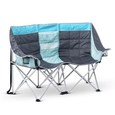 China Modern Custom Portable Outdoor Double Fold Camping Chair With Cup Holder For Picnic for sale