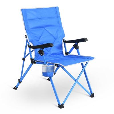 China Modern Adjustable 3 Position Metal Relax Reclining Chair Folding Outdoor Fishing Camping Chair With Armrest for sale