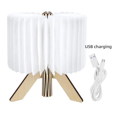 China USB Charging LED Table Lamp Mini Portable Creative Wooden Folding R Shaped Book Light For Kids Study for sale