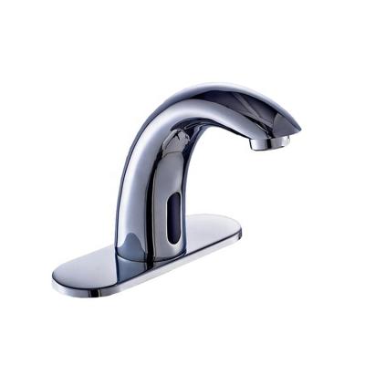 China Faucets Manufacturer Single Cold Finish Motion Sensor Brass Metered Automatic Basin Faucet for sale