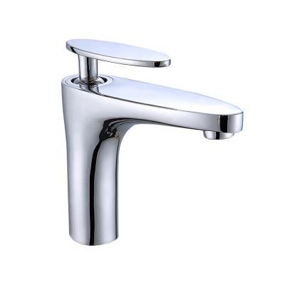 China Metered Faucets Single Hole Modern Chrome Finish Style Bathroom Faucet Basin Faucet Brass Mixer for sale