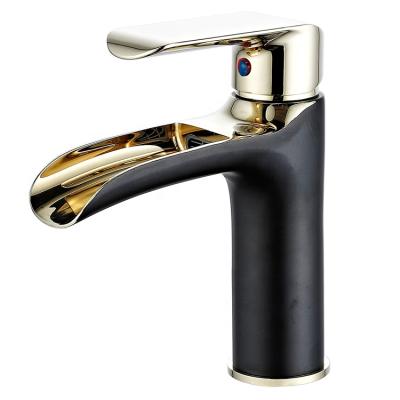 China Metered Faucets New Arrive Black Paint Basin Faucet Luxury Gold for sale