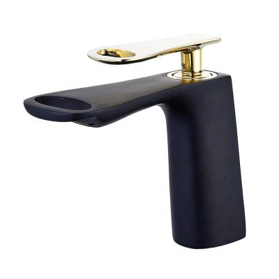 China Fancy Metered Faucets Yile Bathroom Sink Faucet Fancy Black for sale