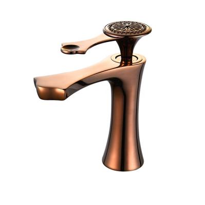 China Modern Gold Plated Faucet Luxury Bathroom Gold Basin Mixer for sale