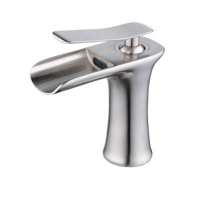 China Modern Hot Sale Nickel Brushed Waterfall Basin Faucets for sale