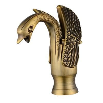 China Grifos Traditional Simple European Antique Brass Bathroom Handle Animal Shape Faucet for sale