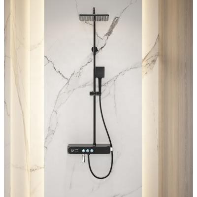 China With Sliding Bar Exposed Wall Mounted Thermostatic Shower Faucet With Digital Display for sale