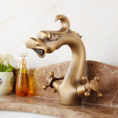 China Wholesale Metered Faucets Deck Mounted Animal Shape Dragon Antique Faucet For Bathroom for sale