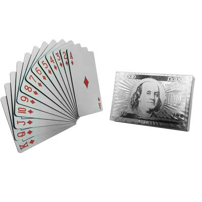 China GS-18043 Entertainment Plastic Playing Cards Souvenirs / Gifts / Custom Printing Silver Plated Cards for sale