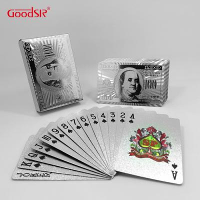 China Souvenirs / Gifts / Entertainment GS-18112 Plastic Playing Cards Silver Foil Custom Printing Playing Card for sale