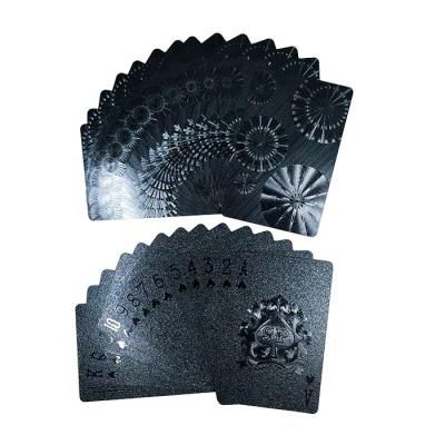 China GS-18099 Memorabilia / Gifts / Entertainment PET Poker Card Customized Black Aluminum Plated Gaming Cards for sale