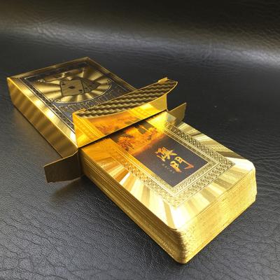 China GS-18062 Souvenirs / Gifts / Entertainment PET Poker Cards Gold Plated Plastic Playing Cards for sale