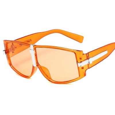 China Fashion sunglasses 2021 cheap sunglasses one piece vintage ocean color wholesale orange lens sunglasses for sale